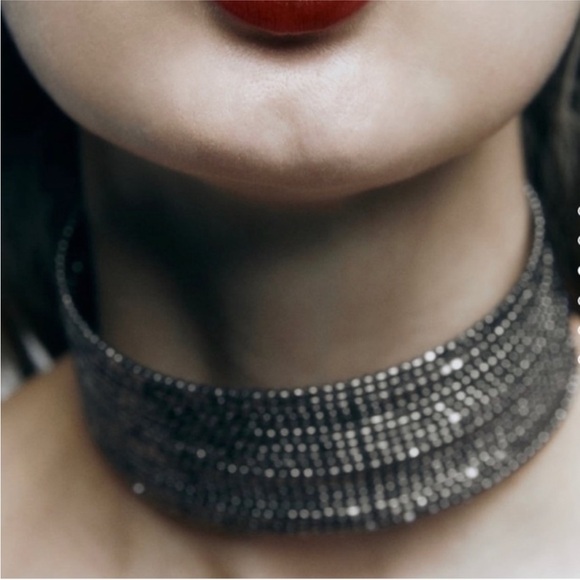 ZARA RHINESTONE CHOKER NECKLACE - Picture 2 of 6